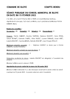 15-02-2022 Réunion du conseil municipal